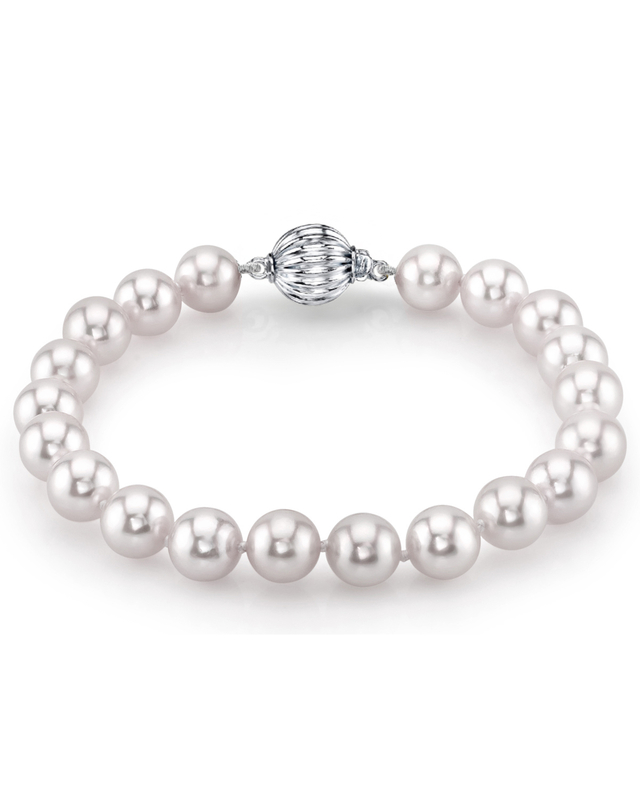 Armband aus 7,0–7,5 mm großen weißen Akoya-Perlen