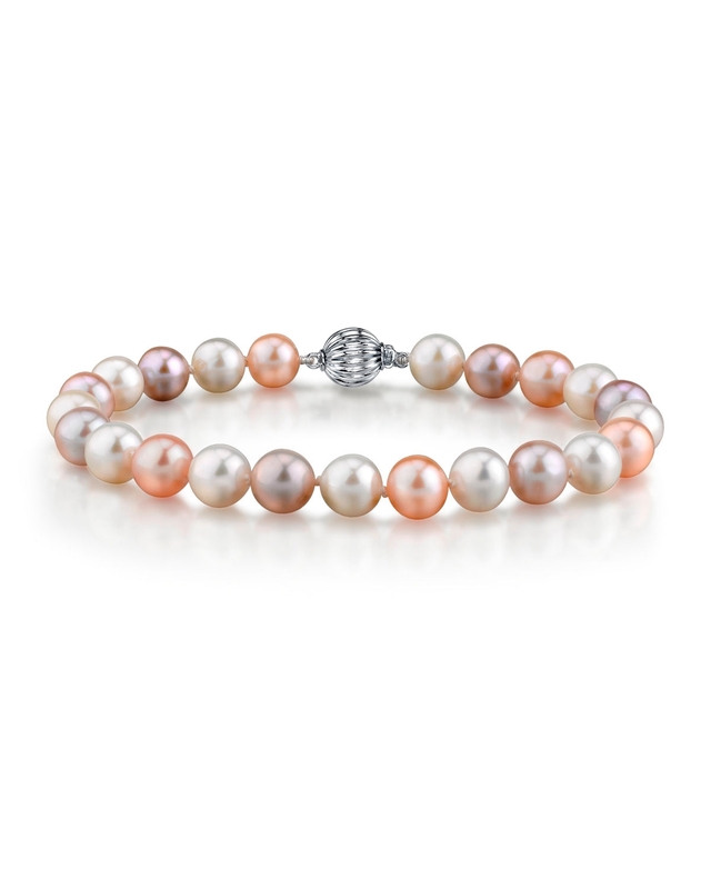 Armband aus mehrfarbigen Süßwasserperlen, 6,5–7,0 mm – AAA-Qualität