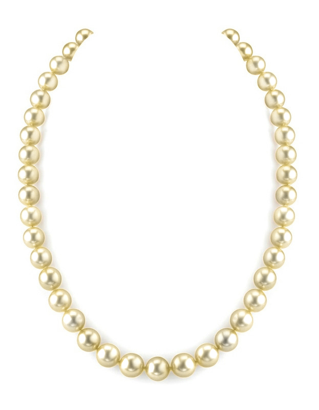 8–10 mm Champagnerfarbene Südseeperlenkette – AAAA-Qualität