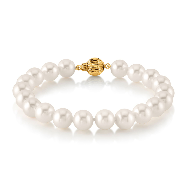 Armband aus weißen Süßwasserperlen, 7,5–8,5 mm – AAAA-Qualität – Drittes Bild