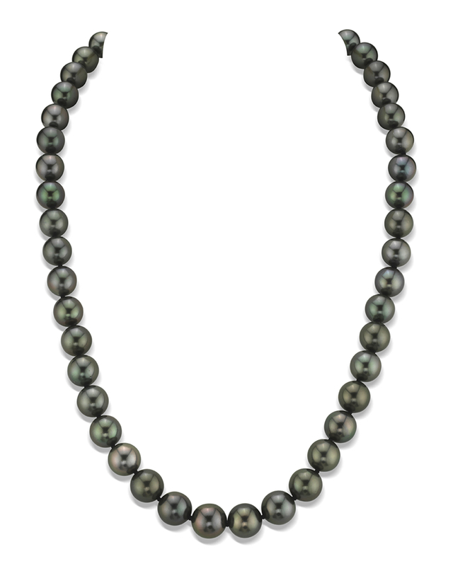 8–10 mm Tahiti-Perlen-Halskette mit runden Südseeperlen – AAA-Qualität