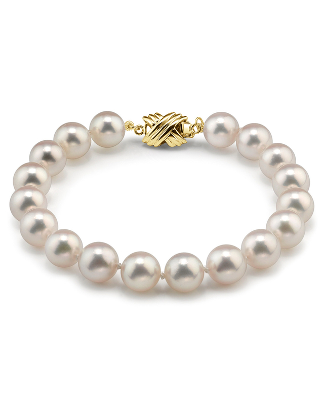 8,5–9,0 mm Hanadama Akoya-Armband aus weißen Perlen – Zweites Bild