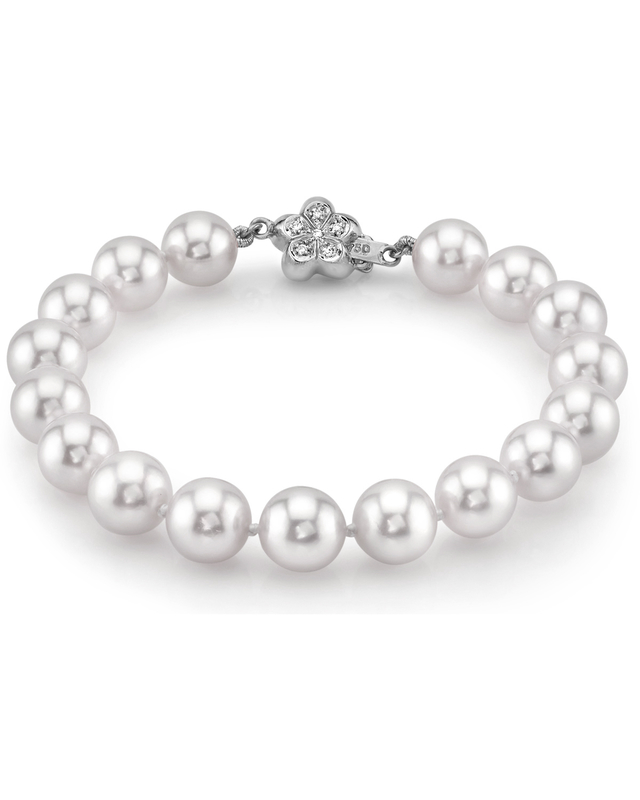 Armband aus weißen Südseeperlen, 9–10 mm – AAAA-Qualität