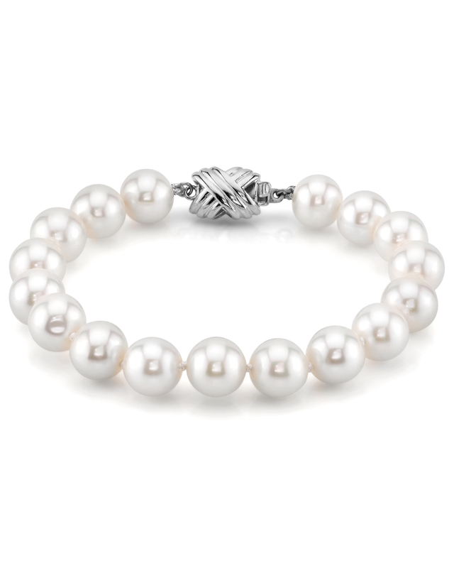 Armband aus weißen Süßwasserperlen, 8,5–9,5 mm – AAAA-Qualität