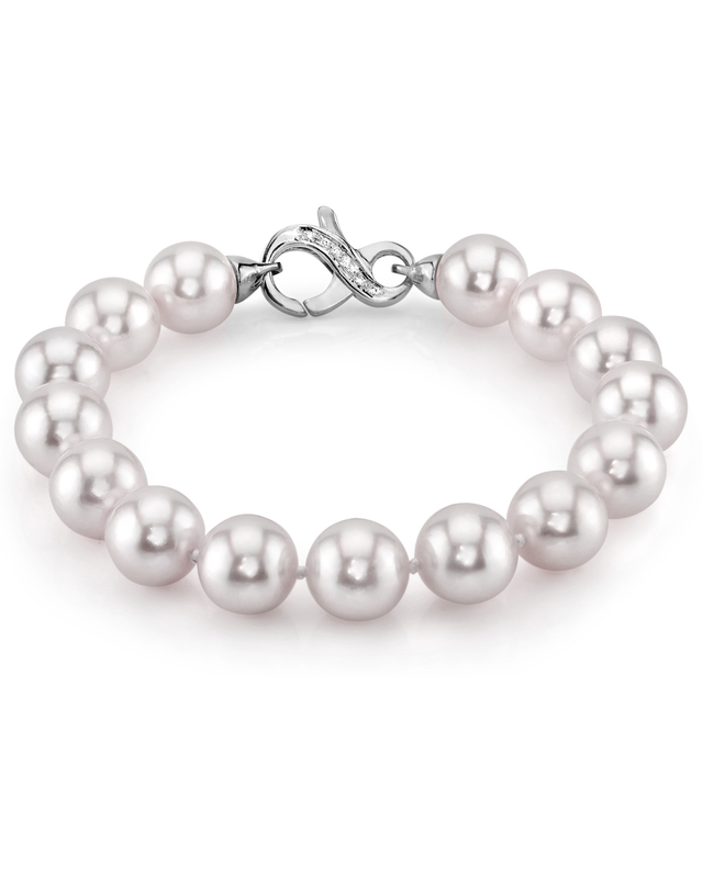 Armband aus 9,5–10 mm großen weißen Akoya-Perlen