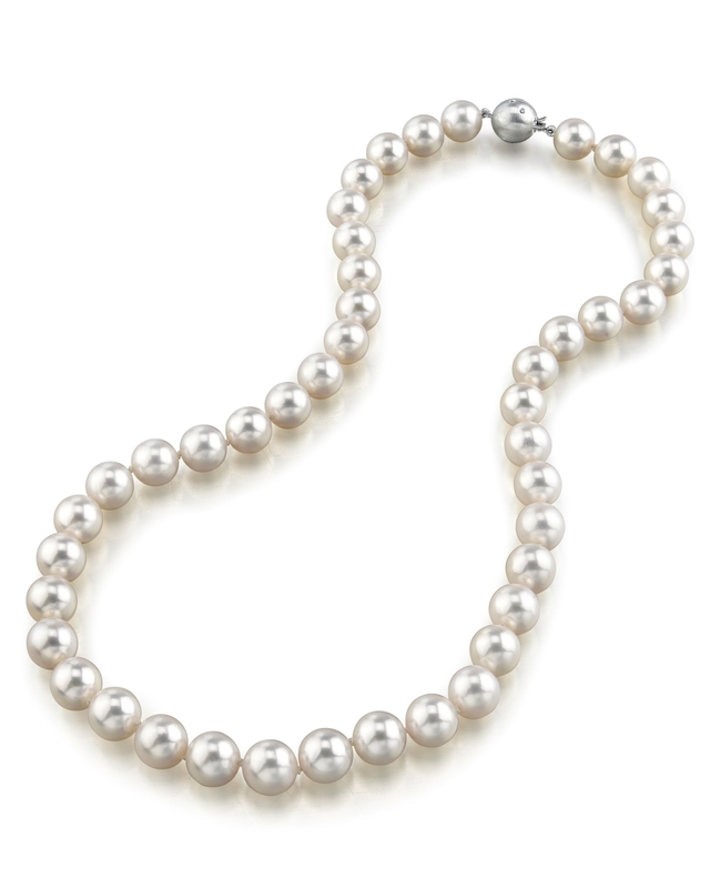 9.5-10mm Japanese Akoya White Pearl Necklace - AA+ Quality