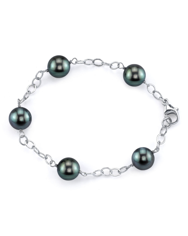 Armband mit 9–10 mm großen Tahiti-Südseeperlen im Tincup-Design