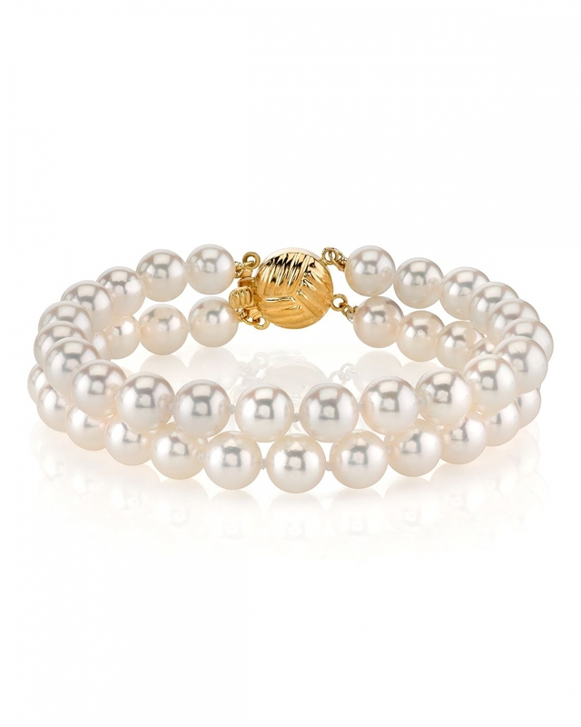 Armband mit doppelten japanischen Akoya-Perlen – verschiedene Größen – drittes Bild