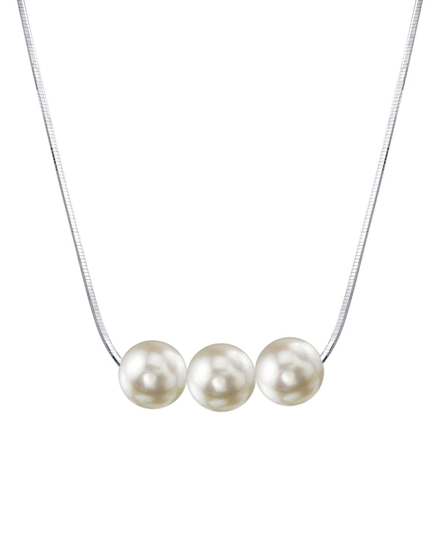 Pearl Moments – Verstellbare Silberkette mit 7,5–8,0 mm großen Akoya-Perlen – Modellbild