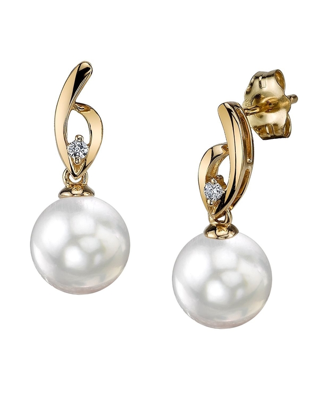 Ohrringe „Lois“ mit weißer Südseeperle und Diamanten