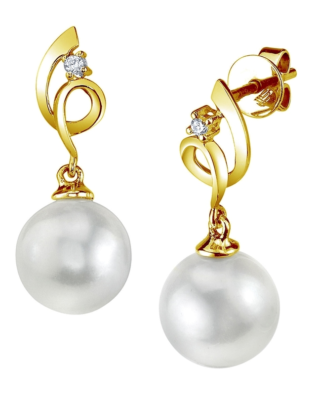 Ohrringe „Symphony“ aus 14-karätigem Gold mit Südseeperlen und Diamanten