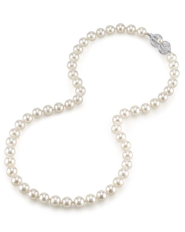 GIA-zertifizierte Halskette aus japanischen Akoya-Weißperlen, 7,5–8,0 mm – AAA-Qualität – Drittes Bild