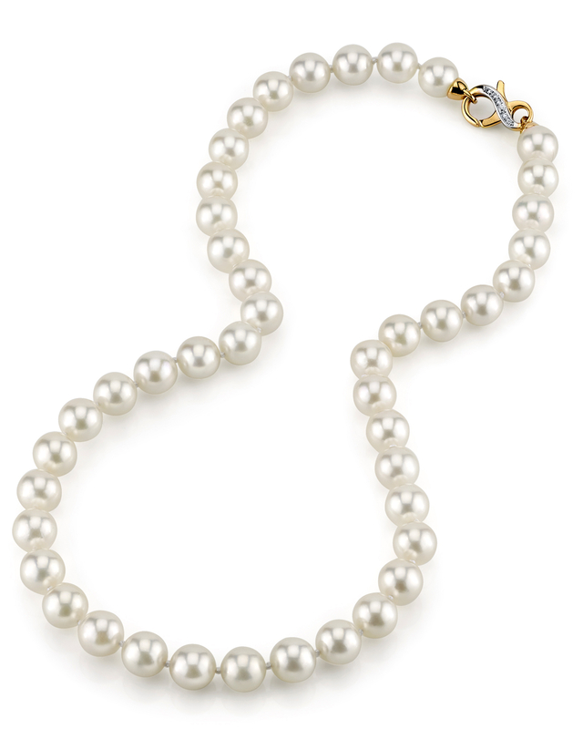 GIA-zertifizierte Halskette aus japanischen Akoya-Weißperlen, 9,0–9,5 mm – AAA-Qualität – Drittes Bild