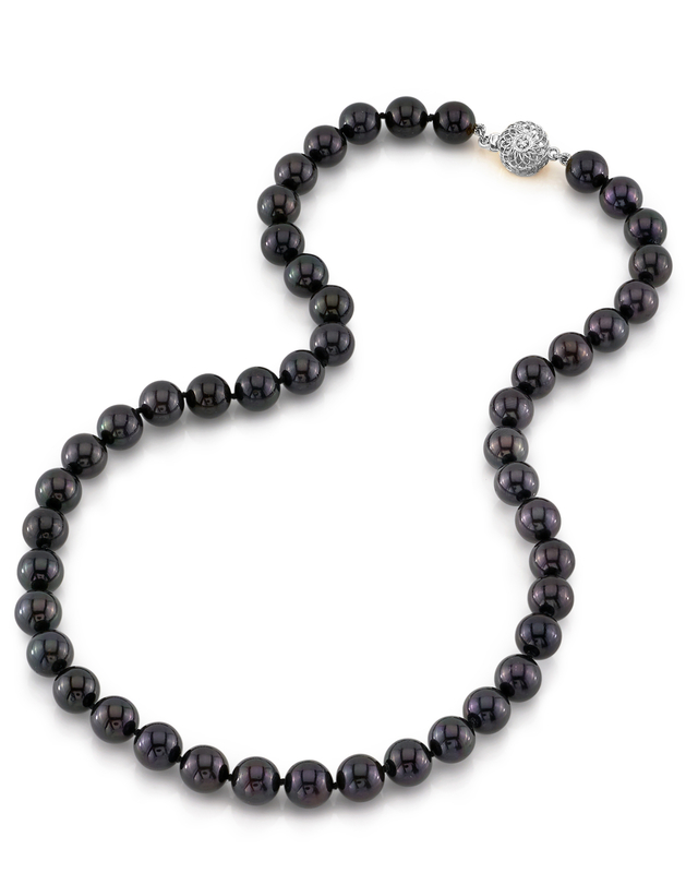 8,5–9,0 mm japanische Akoya-Schwarzperlenkette – AA+ Qualität