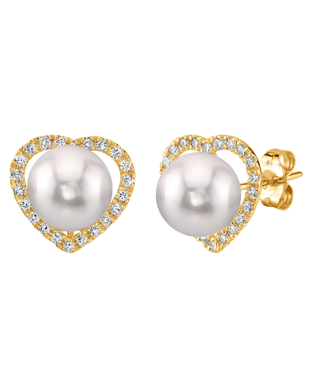 Akoya-Perlen- und Diamant-Ohrringe „Heart Amour“