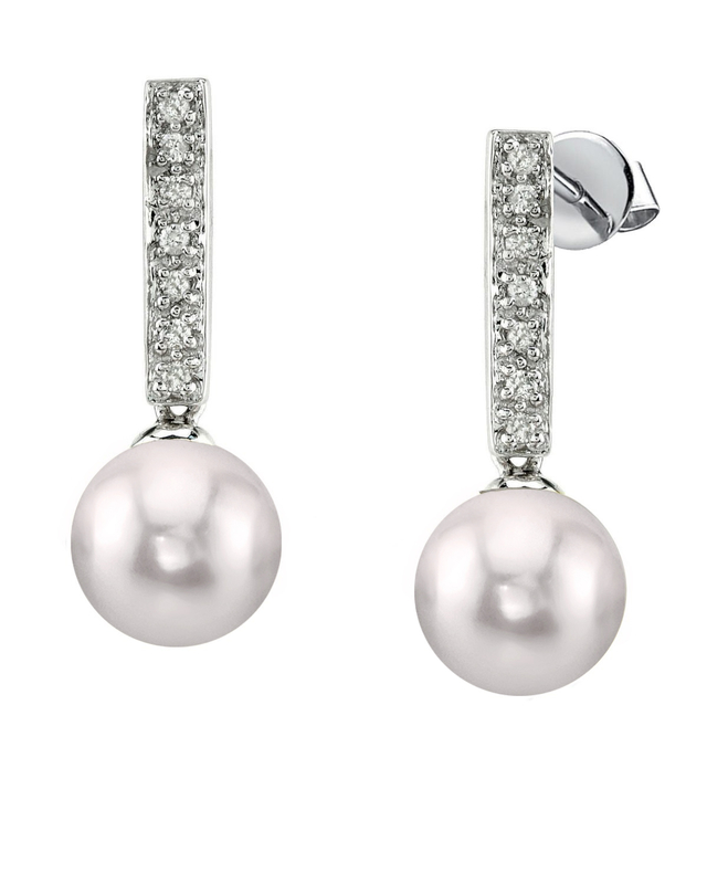 Akoya-zertifizierte Hanadama-Perlen-Ohrringe mit Diamanten