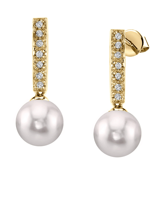 Akoya-Perlen-Ohrringe mit Diamanten