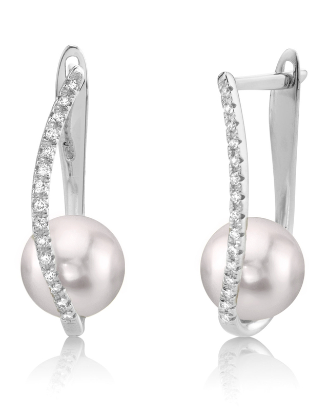 Akoya-Perlen- und Diamant-Ohrringe „Eliza“