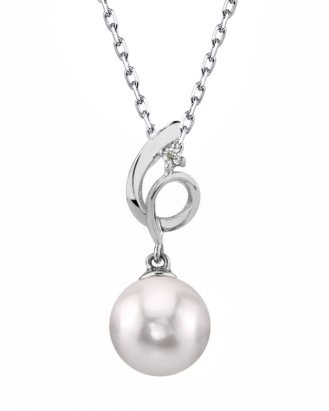 Anhänger „Symphony“ aus 14-karätigem Gold mit Akoya-Perle und Diamanten