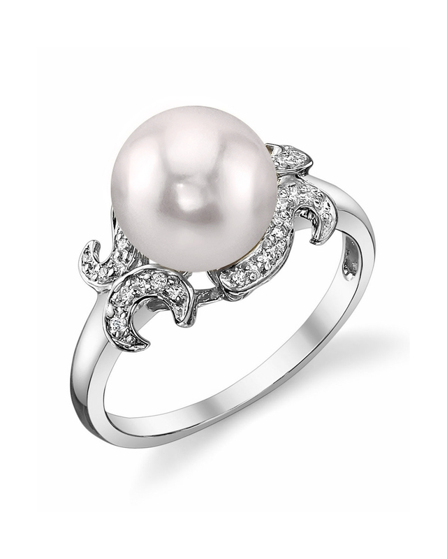 Akoya-Perlen- und Diamant-Kronjuwelenring