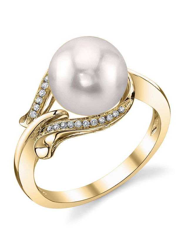 Akoya-Perlen- und Diamant-Weidenring