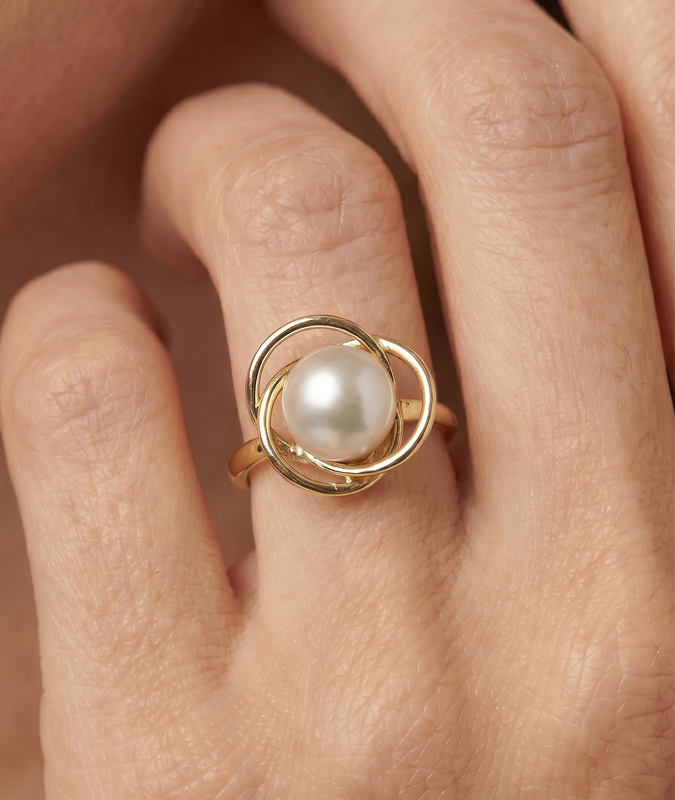 Lexi-Ring mit weißer Südseeperle – Zweites Bild