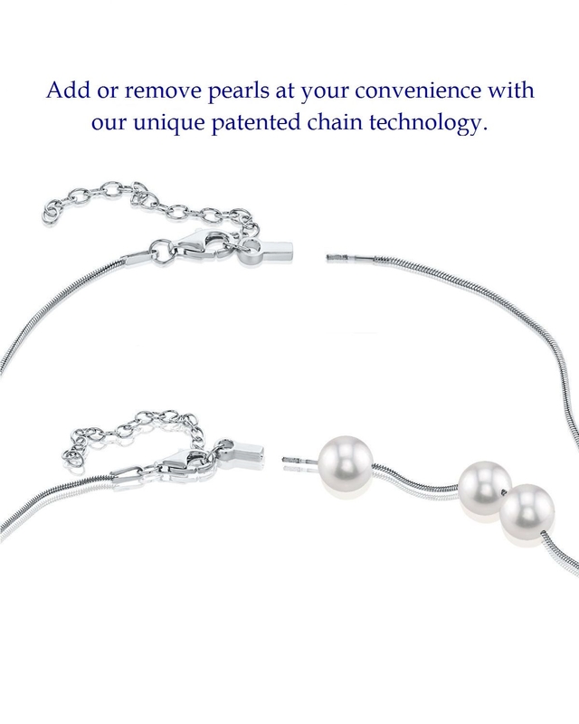 Pearl Moments – Verstellbare Silberkette mit 7,0–7,5 mm großen Akoya-Perlen – Zweites Bild