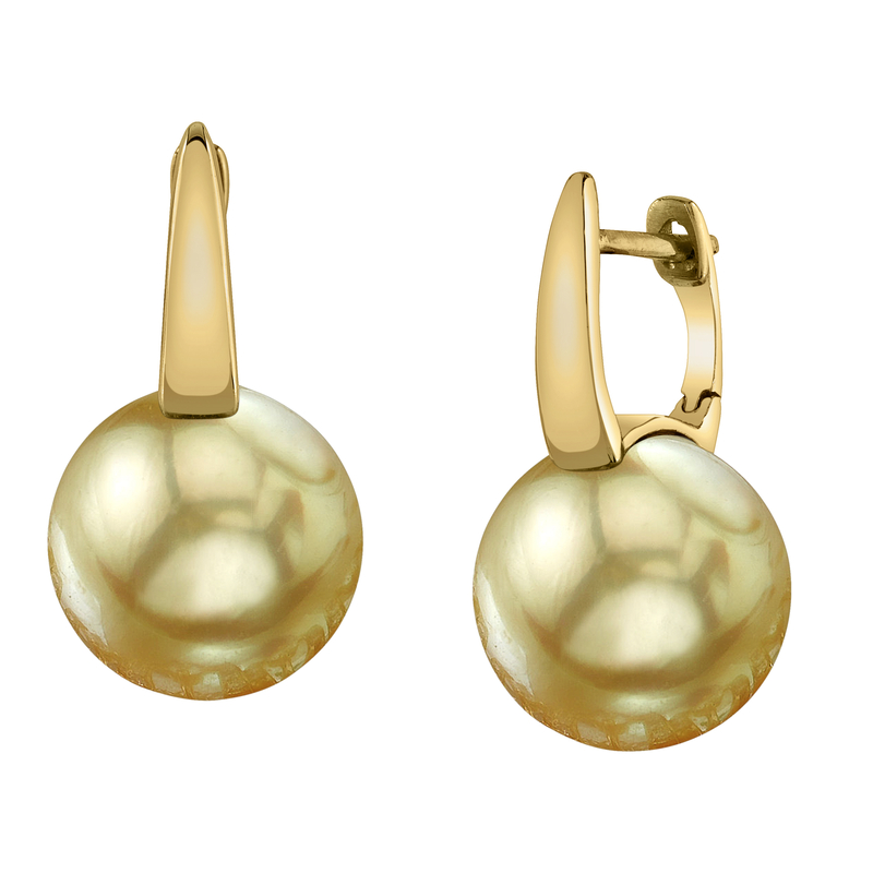 Goldene Südseeperlen-Huggie-Ohrringe „Emily“