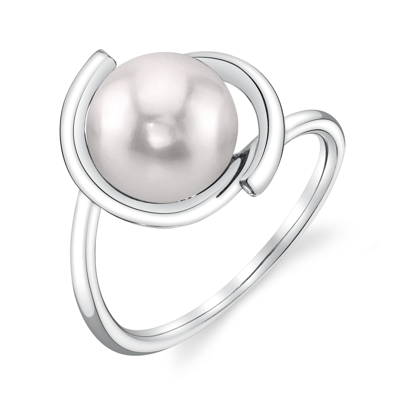 Felicia-Ring aus 14-karätigem Gold mit japanischer Akoya-Perle