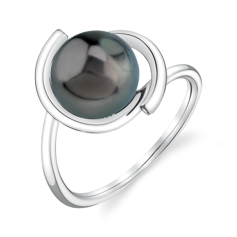 Felicia-Ring aus 14-karätigem Gold mit tahitischer Südseeperle