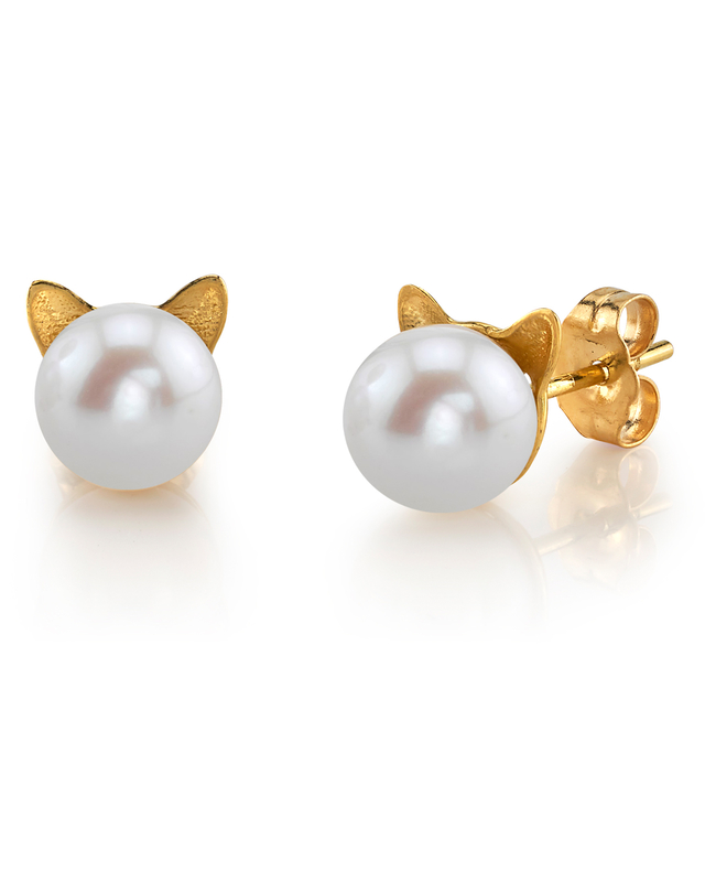 Ohrringe „Freshwater Pearl Cat Cathy“