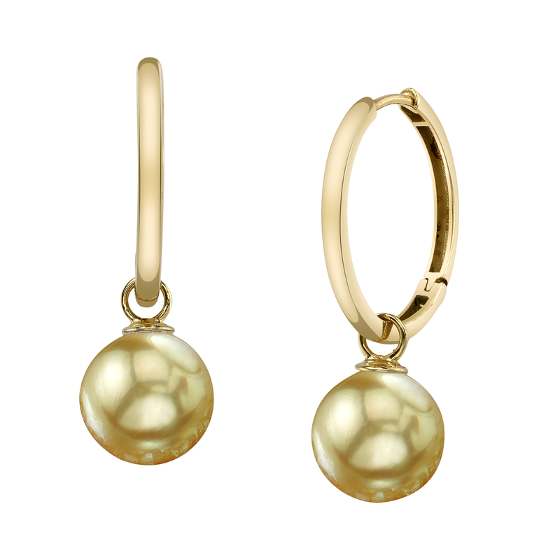 14-karätige Gold-Creolen mit goldenen Südseeperlen „Galilea“