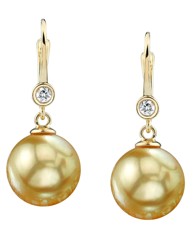 Ohrringe „Golden Pearl & Diamond Michelle“