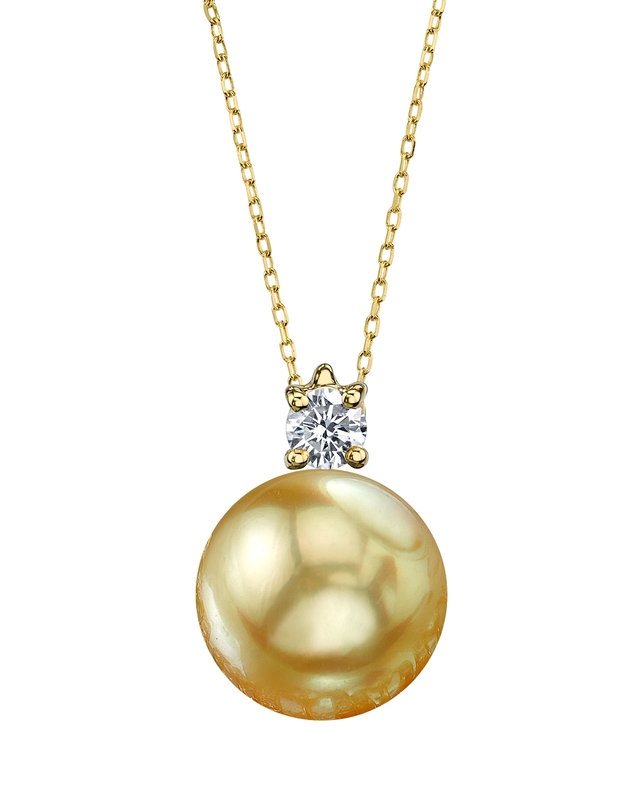 Ellie-Anhänger mit goldener Südseeperle und Diamanten