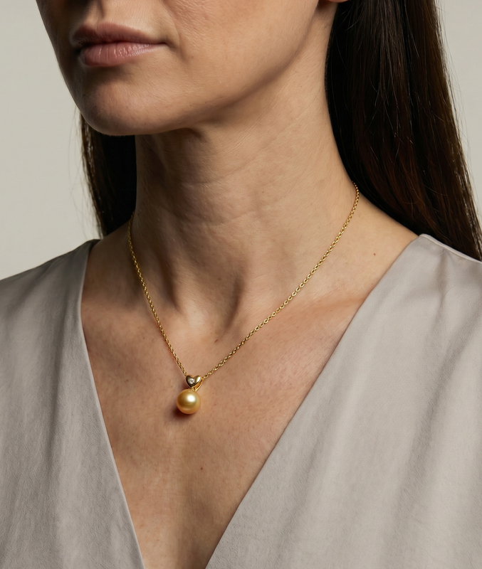 Anhänger „Golden Pearl & Diamond Lev“