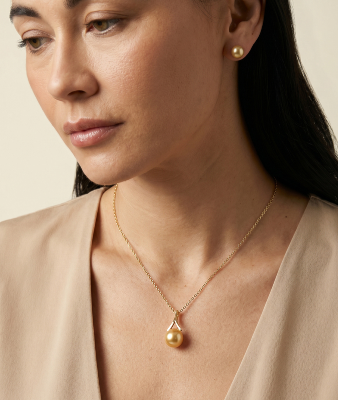 Golden Pearl Lindsey Anhänger – Modellbild