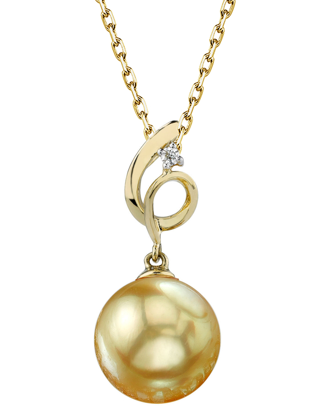 Anhänger „Golden Pearl & Diamond Symphony“ aus 14 Karat Gold