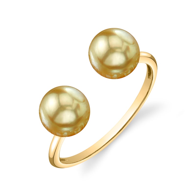 Harper-Ring mit goldener Südseeperle