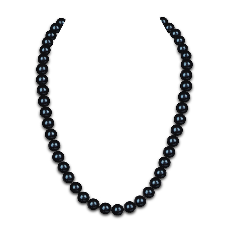 7,5–8,0 mm schwarze Süßwasserperlenkette – AAA-Qualität