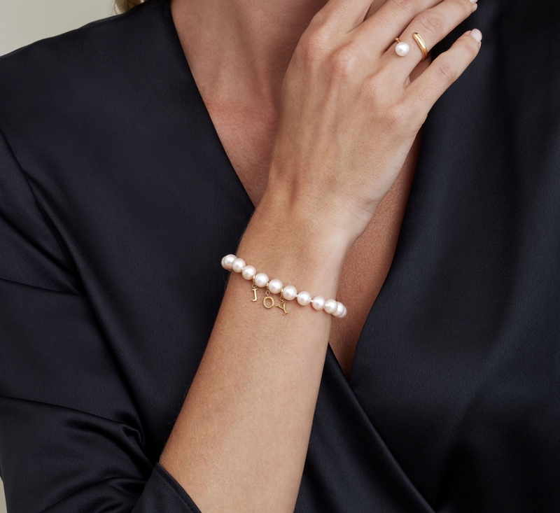Armband aus weißen Süßwasserperlen, 7,0–7,5 mm – AAAA-Qualität – Zweites Bild