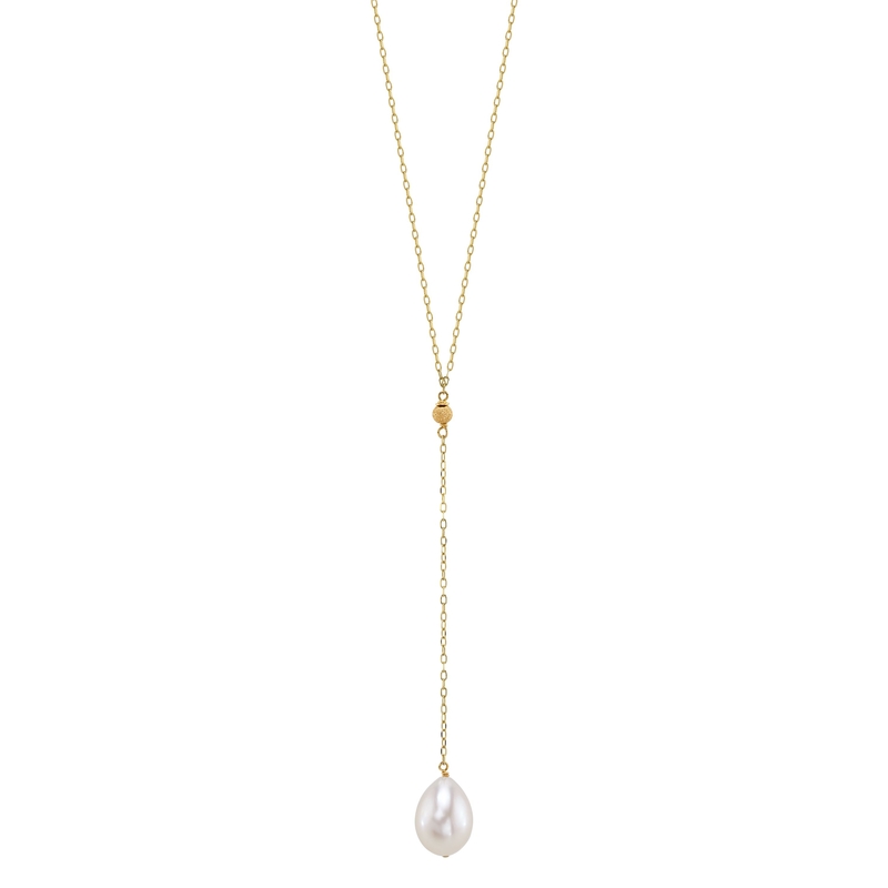 Anhänger für Lariat-Halskette aus 14 Karat Gold mit Süßwasserperle