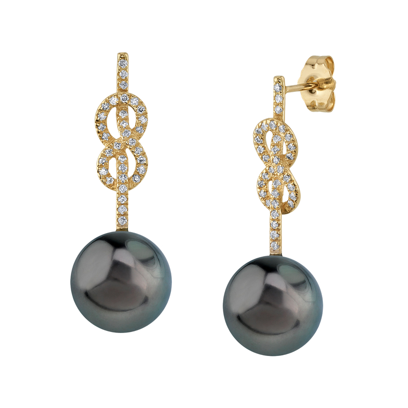 Levana Infinity-Ohrringe mit tahitischen Südseeperlen und Diamanten