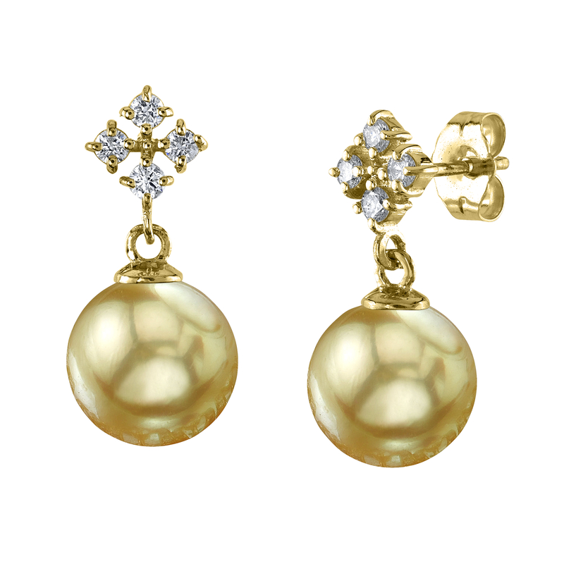 Ohrringe „Golden Pearl & Diamond Millie“