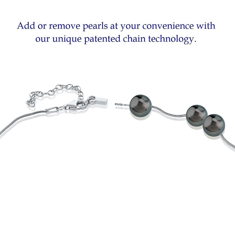 Pearl Moments – Verstellbare Silberkette mit 10 mm großer Tahiti-Südseeperle – Zweites Bild