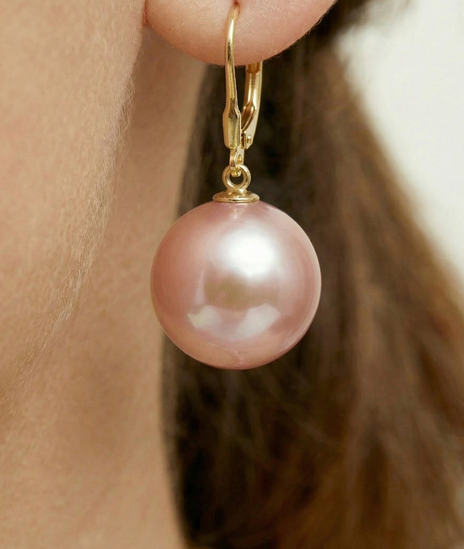 Ohrringe „Pink Freshwater Pearl Classic Elegance“ – Zweites Bild