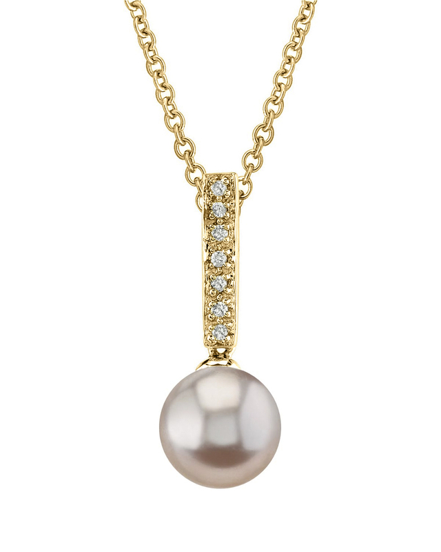 Anhänger mit rosa Süßwasserperle und Diamanten