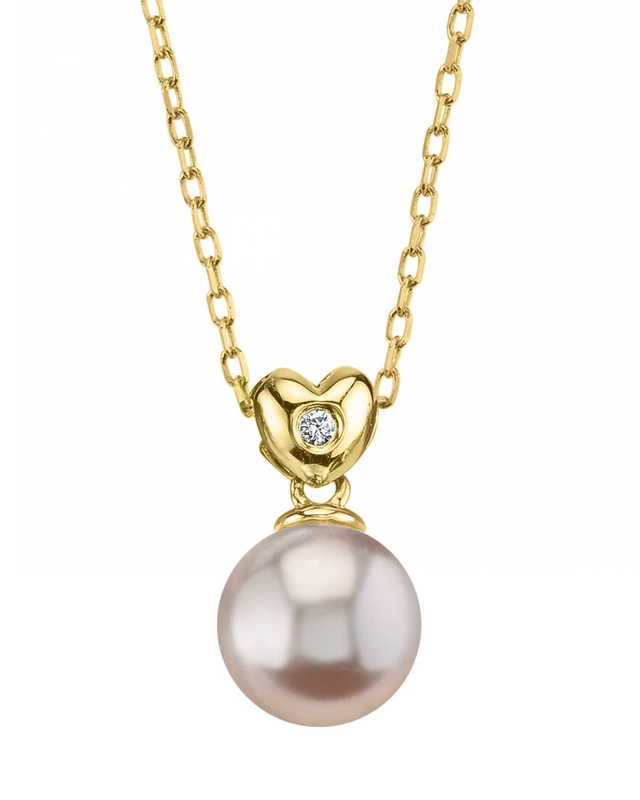 Anhänger mit rosa Süßwasserperle und Diamanten