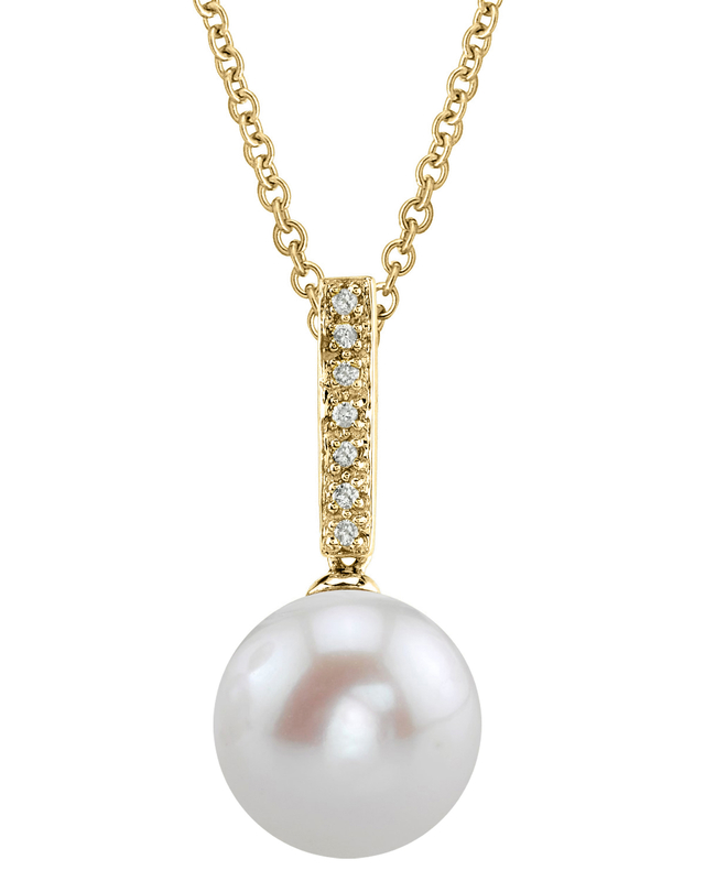 Anhänger mit Süßwasserperle und Diamanten