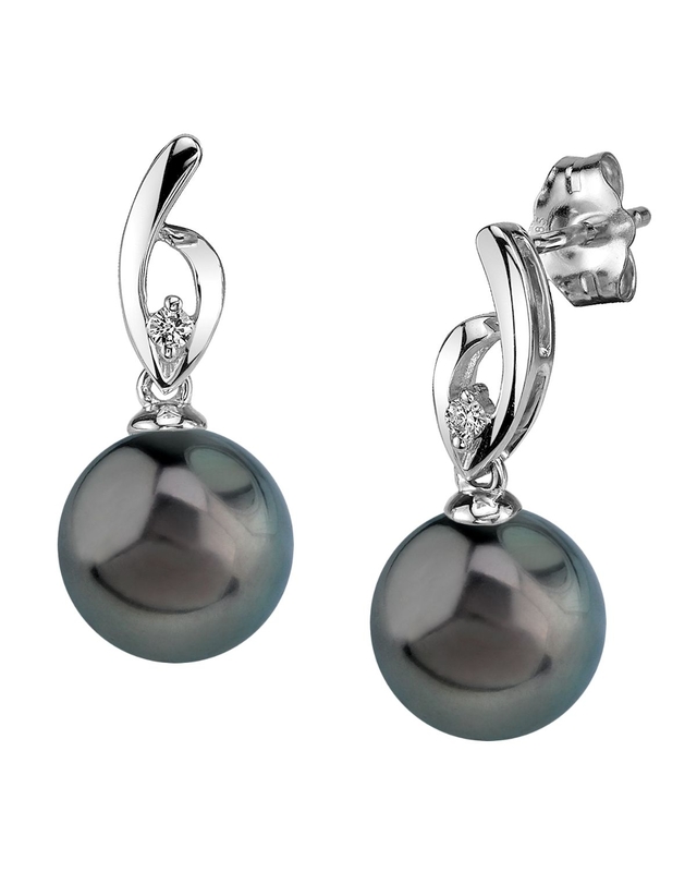 Lois-Ohrringe mit tahitischen Südseeperlen und Diamanten