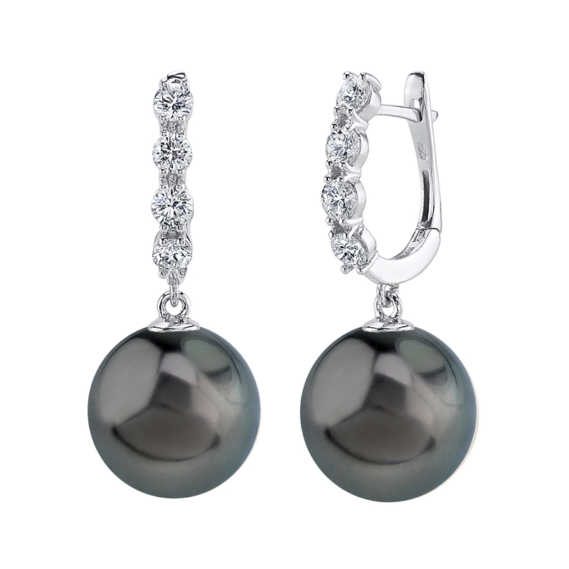 Ohrringe „Belle“ mit tahitischen Südseeperlen und Diamanten